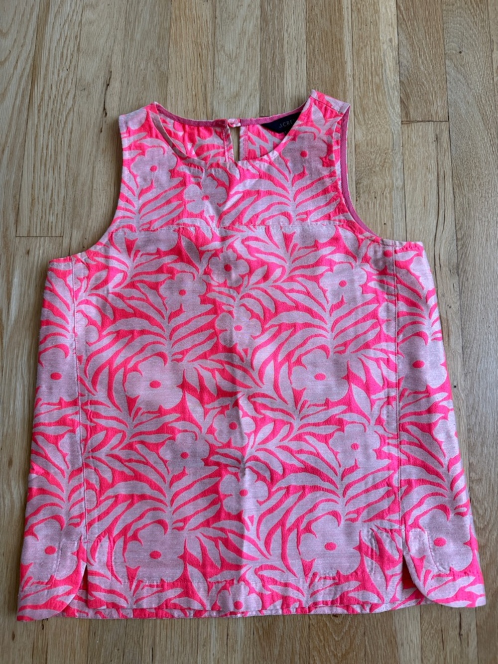 J. Crew Pink Floral Sleeveless Shift Top